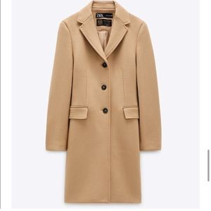 NWT Zara Camel/Tan Oversized Italian Manteco Wool Coat